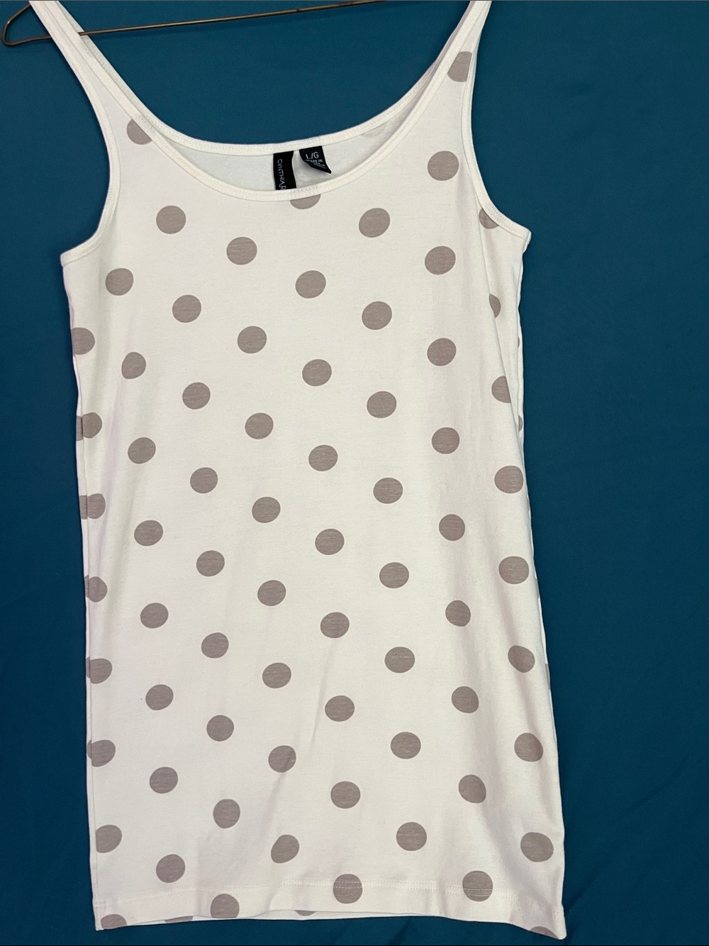 Cynthia Rowley White Tank with Taupe Dot